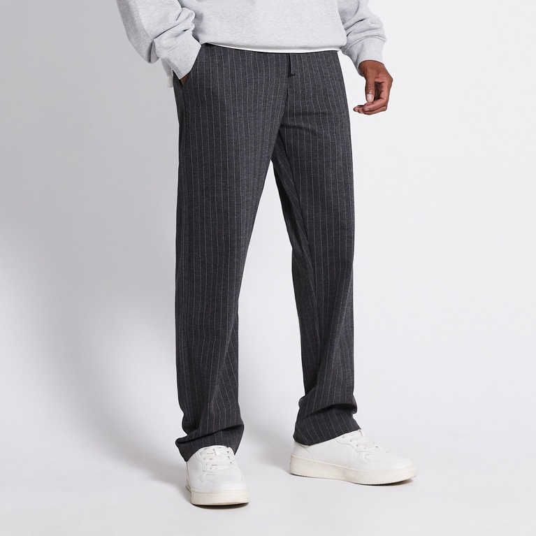 Drawstring pants "Theoz stripe" Grey